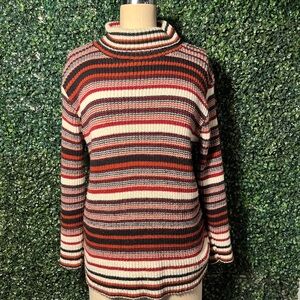 Vintage BANG BANG Striped Multicolor Turtleneck Sweater SMALL
